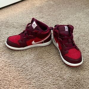 Nike Kids Maroon and Crimson Sneakers